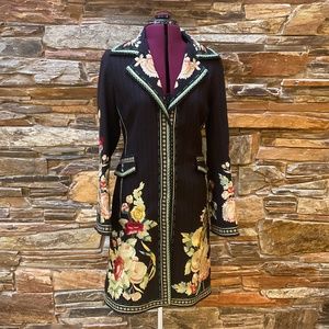 Johnny Was Brown/ BIYA Wool Coat with Embroidered Flowers (6)